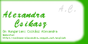 alexandra csikasz business card